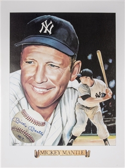 Mickey Mantle Signed And Inscribed Lithograph (PSA/DNA)